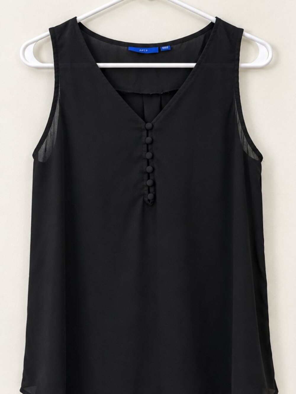 APT. 9 Black Short Sleeve Button Front Blouse Size M